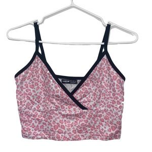 Shein pink Leopard Print Crop Tank Top